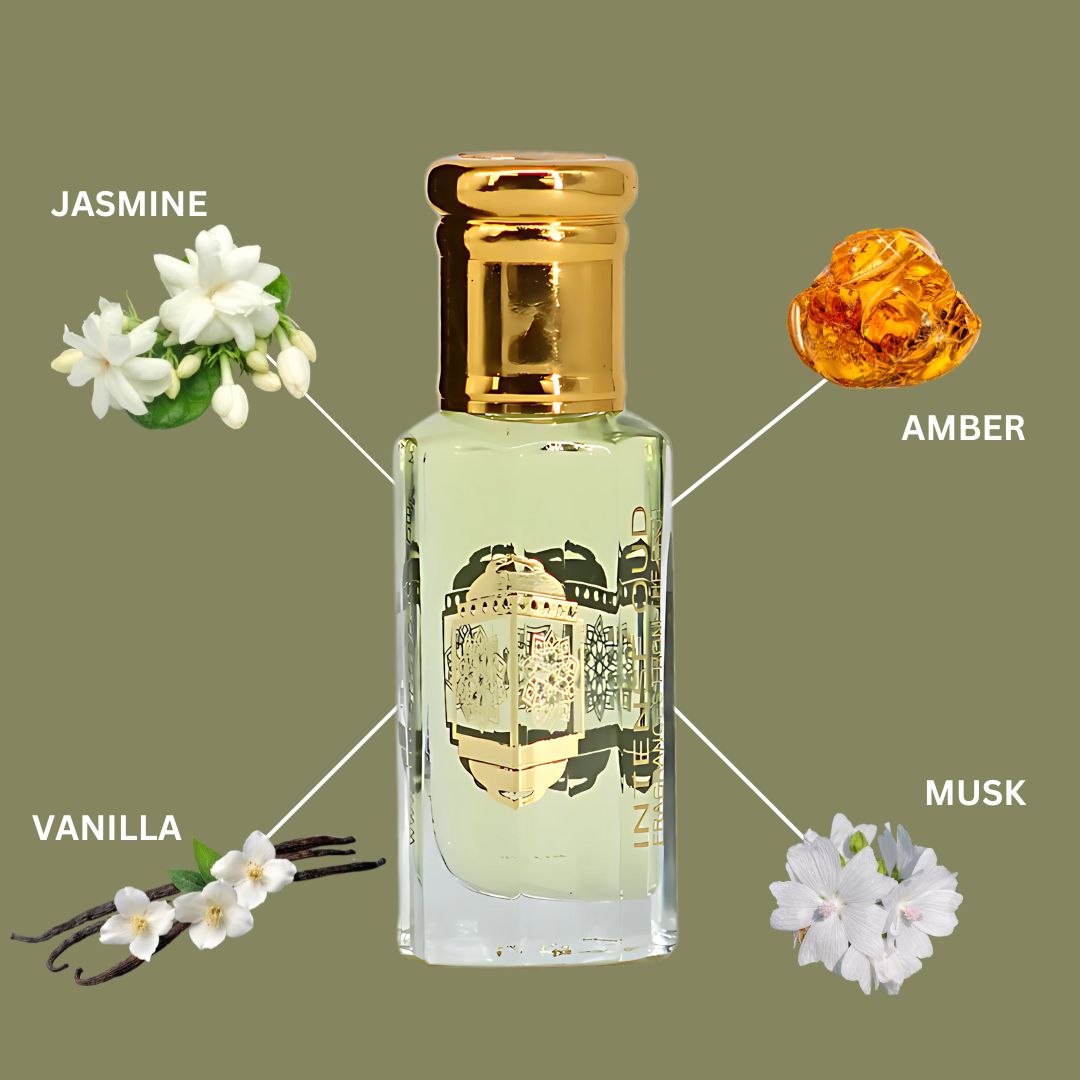 Dark Amber Perfume Oil 12ML (0.40 OZ) With Black Gift Box By Intense Oud | Floral Jasmine, Warm Amber & Creamy Vanilla.