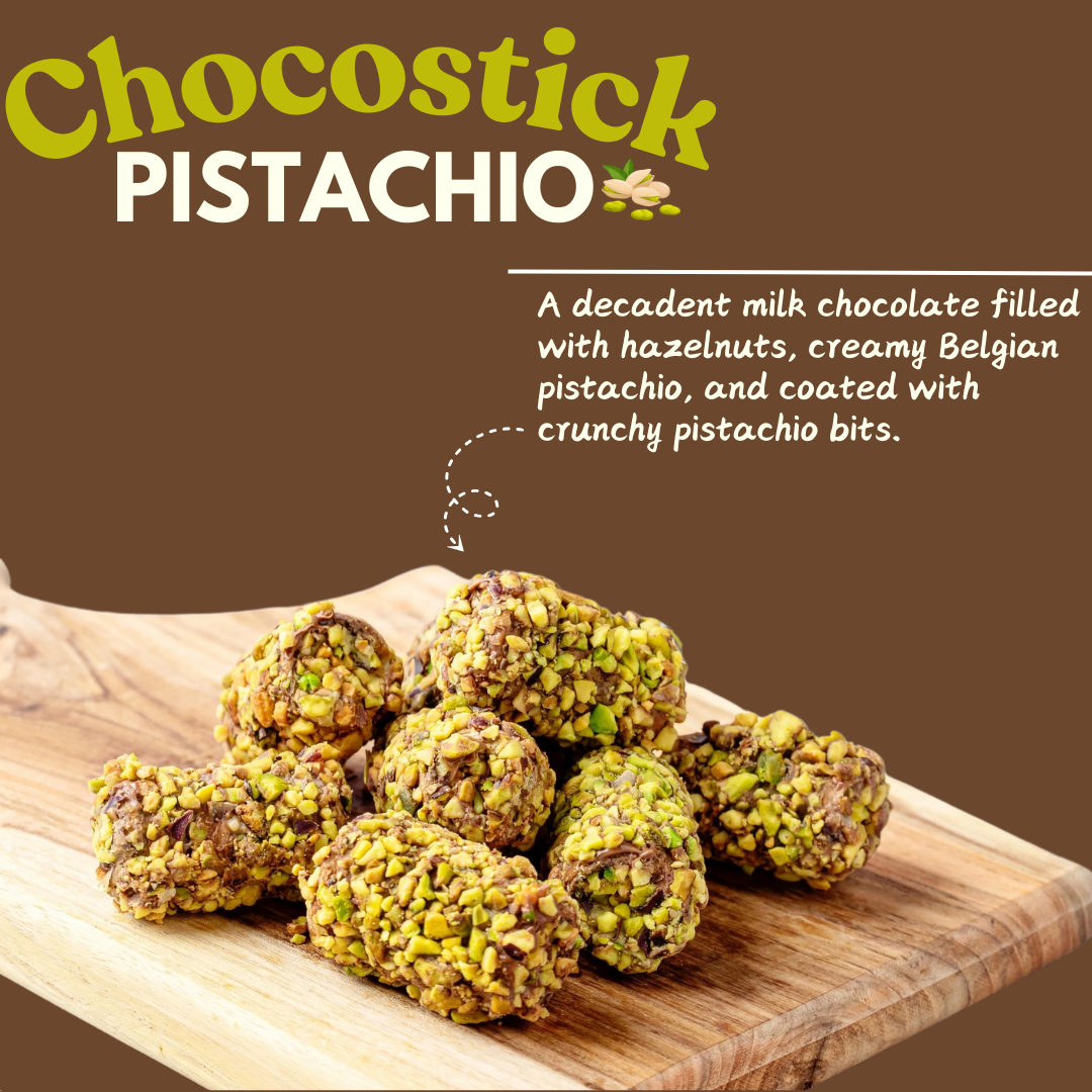 Dubai Choco-Stick Pistachio By Intense Delish | Rich Chocolate, Nutty Crunch, Pistachio (BOX OF 6)