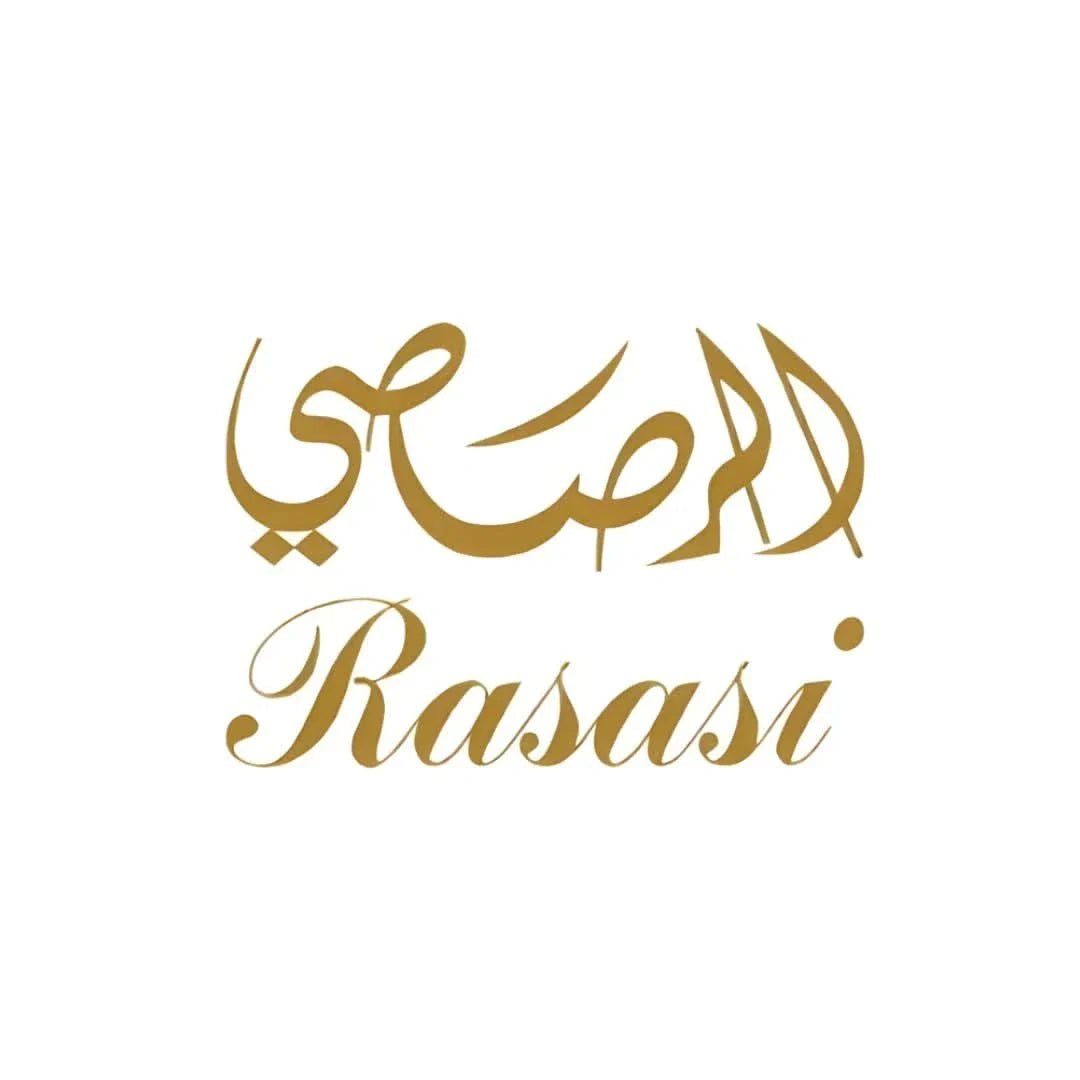 Rasasi Hawas Elixir Eau de Parfum spray bottle, 100ml, with elegant packaging and the perfume's dark-colored liquid visible inside.