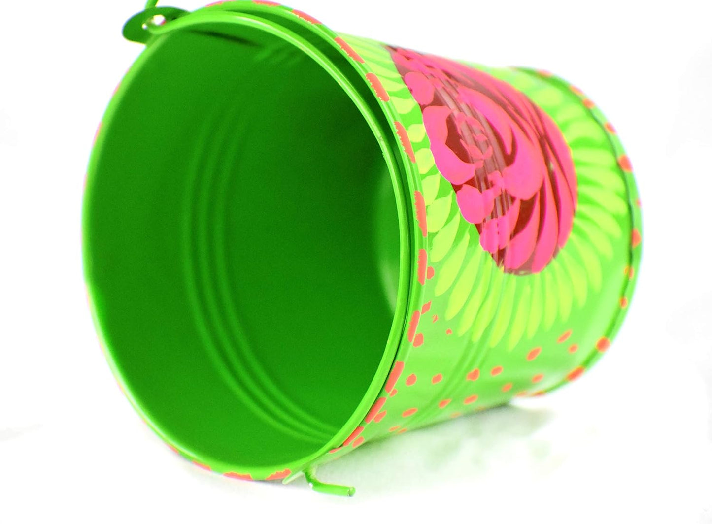 Hand Painted Pot (Water Pot) Pakistani Truck Art Decoration, Kitchen Decor or Souvenir from Pakistan (Green, 3x3)