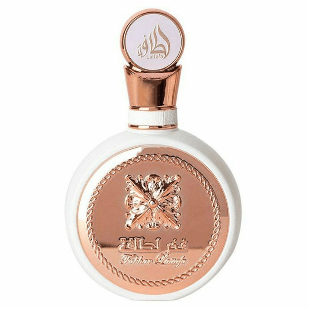 Fakhar for Women Eau de Parfum spray by Lattafa, 100ml bottle with elegant design and floral fragrance details.