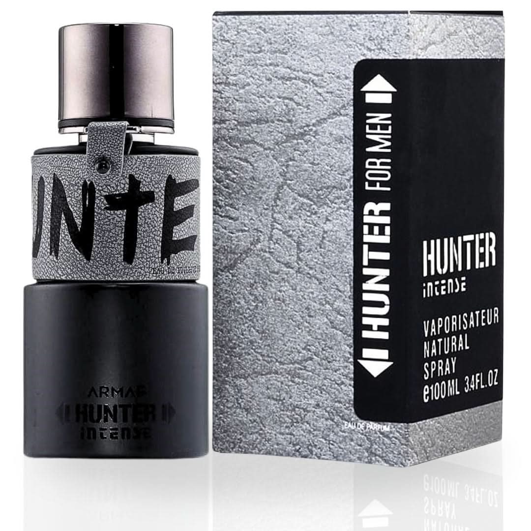 Armaf Hunter Intense Men EDP spray 100ML, sleek bottle with masculine fragrance, long-lasting exotic scent for men.