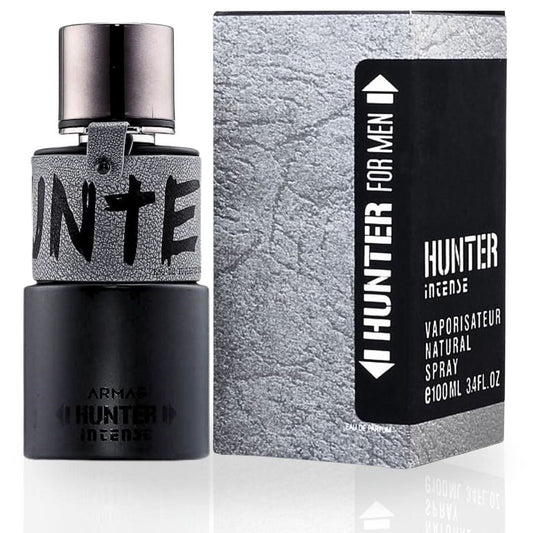 Armaf Hunter Intense Men EDP spray 100ML, sleek bottle with masculine fragrance, long-lasting exotic scent for men.