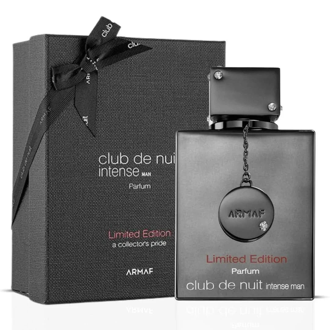 Armaf Club De Nuit Intense Man Limited Edition EDP parfum gift box with 105ml bottle, showcasing sleek design and packaging.