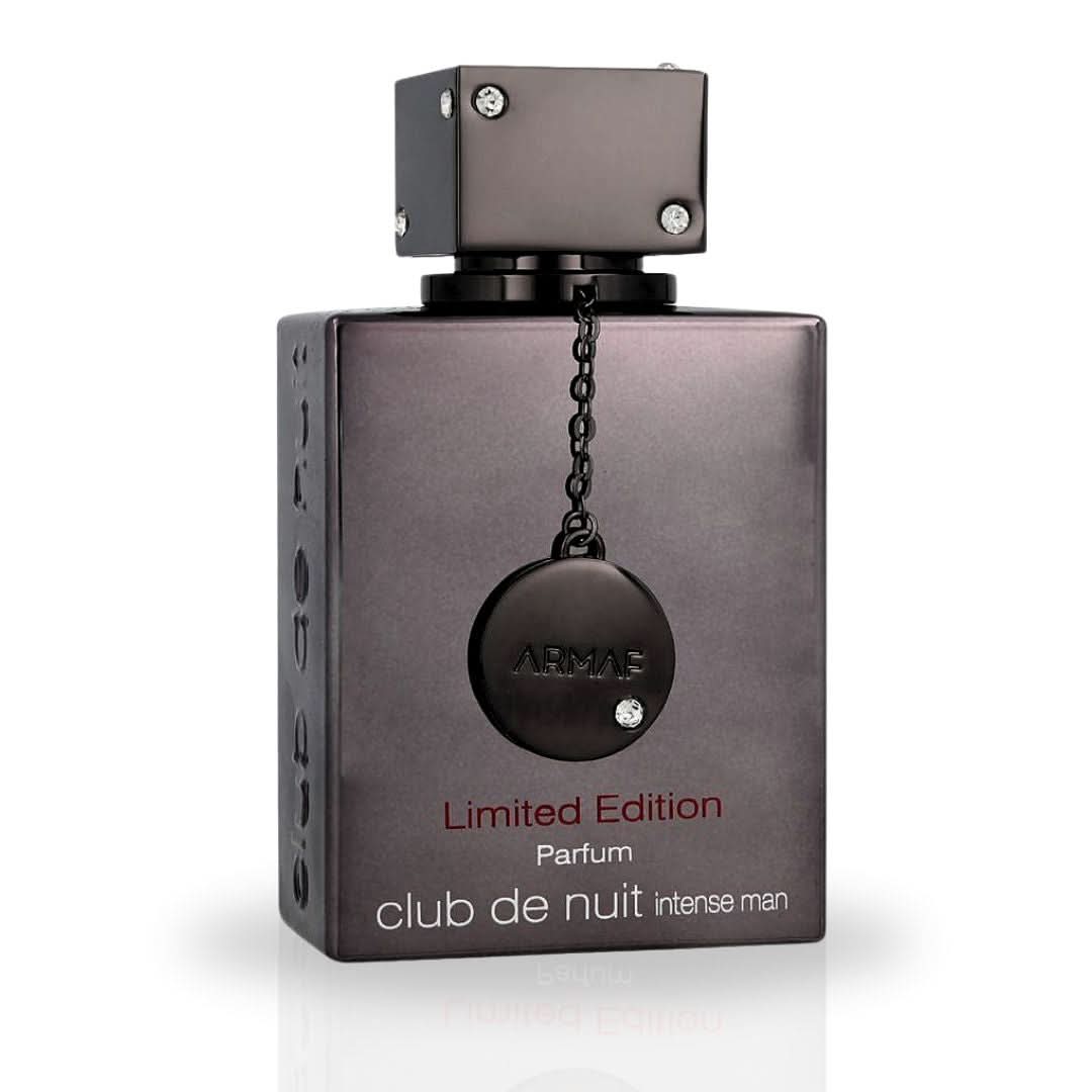 Armaf Club De Nuit Intense Man Limited Edition Pure Parfum gift box with 105ml EDP bottle and packaging, showcasing the luxurious design.