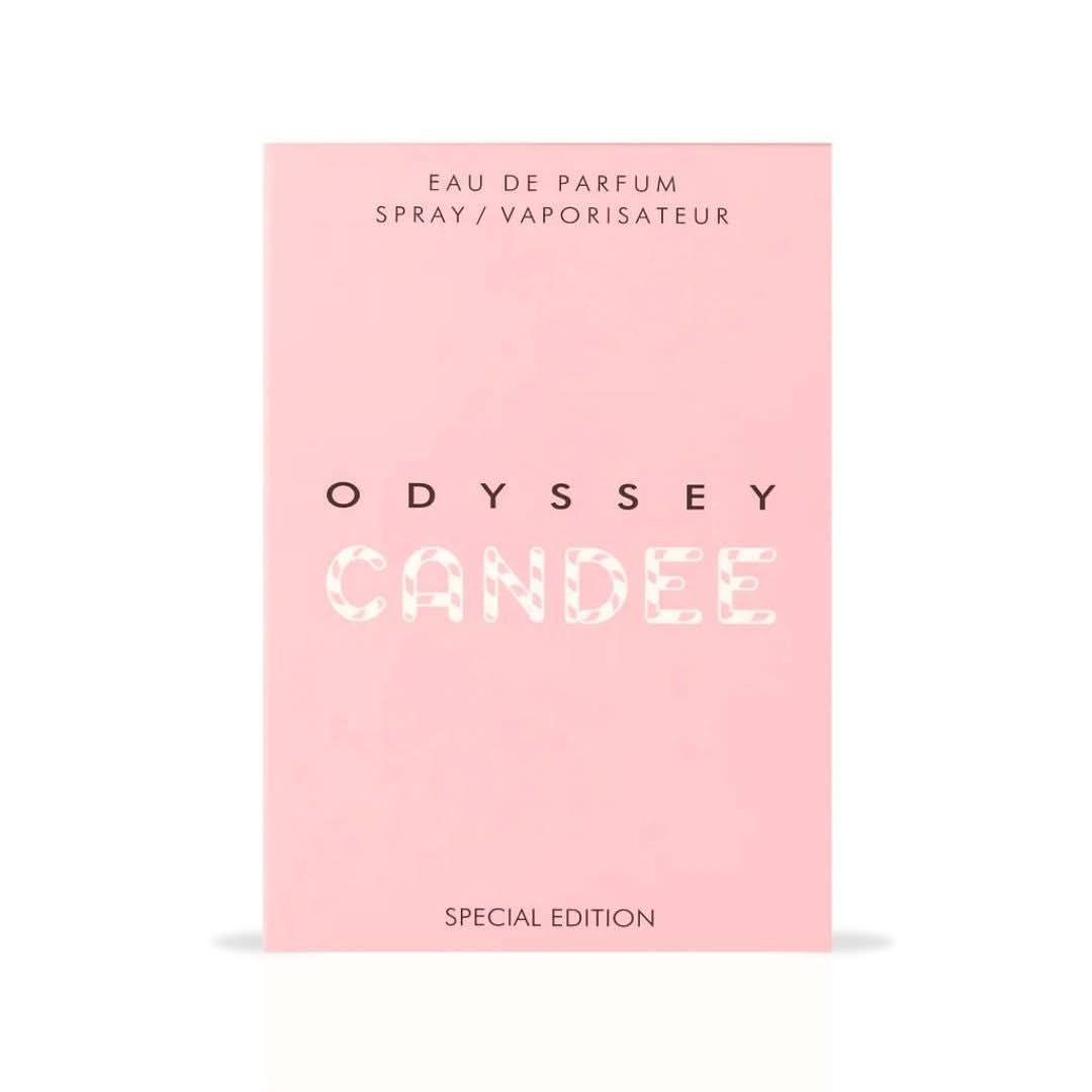 Odyssey Candee Special Edition Eau de Parfum spray by Armaf, 100ml, featuring elegant packaging and floral fragrance design.