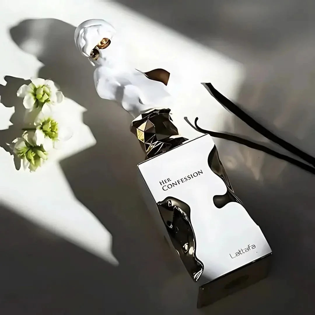 Her Confession Eau De Parfum Spray 100ML (3.4 OZ) by Lattafa | A Captivating Fusion of Cinnamon, White Florals & Musk, Finished with Rich Vanilla. - Intense Oud