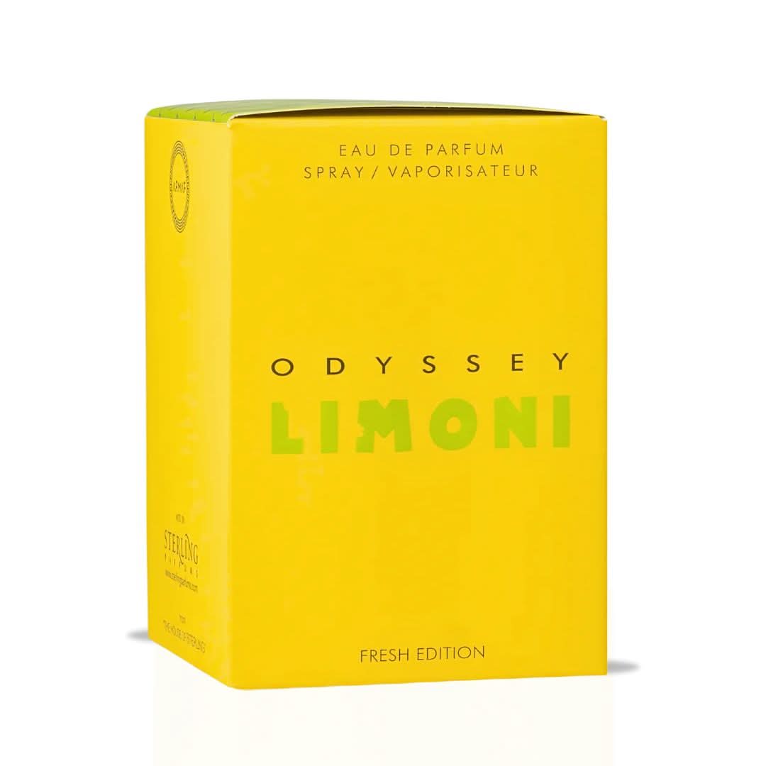 Odyssey Limoni Eau de Parfum spray by Armaf, 100ml bottle with elegant design and clear fragrance branding.
