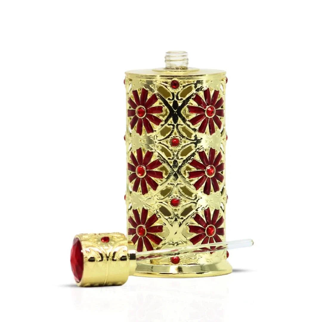 Dirham Wardi CPO concentrated perfume oil by Ard Al Zaafaran in a 12ml bottle, with intricate floral packaging visible.