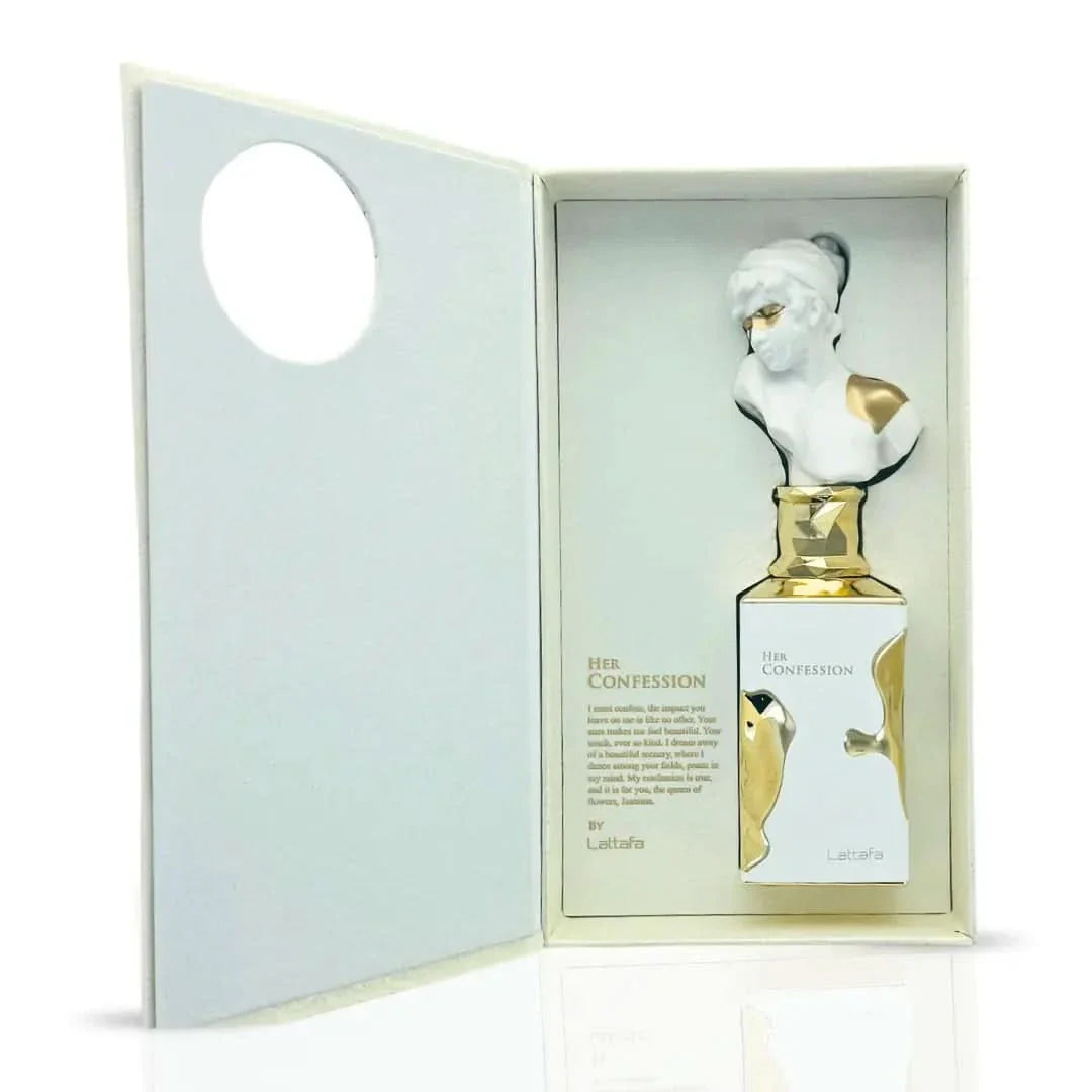 Her Confession Eau De Parfum Spray 100ML (3.4 OZ) by Lattafa | A Captivating Fusion of Cinnamon, White Florals & Musk, Finished with Rich Vanilla. - Intense Oud