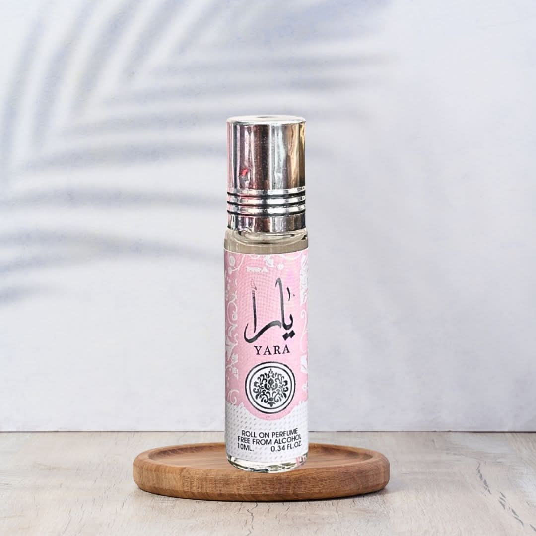 Yara Roll On Perfume Oil by Ard Al Zaafaran in 10ml CPO bottle, featuring a sleek roll-on applicator and elegant packaging.