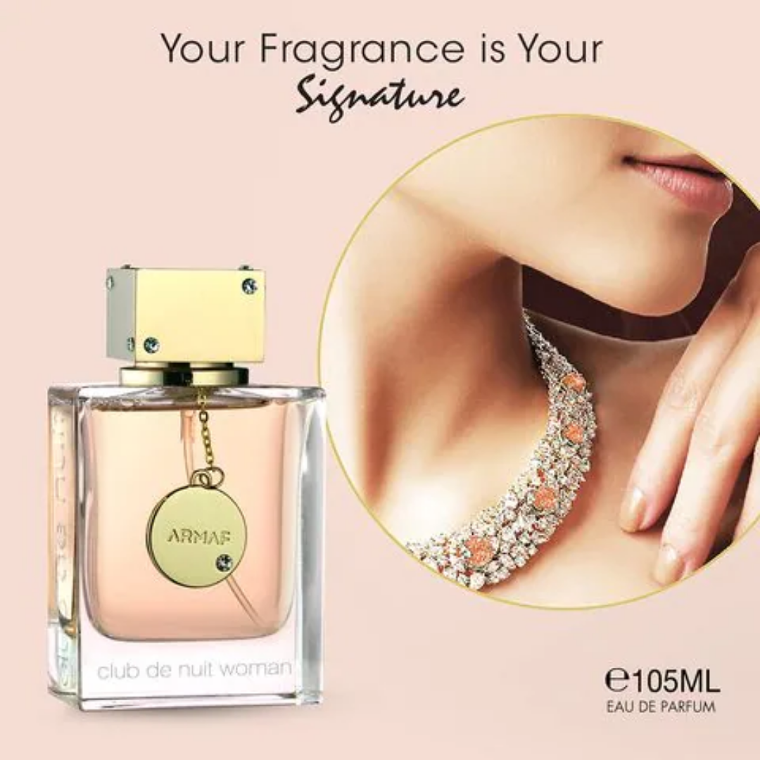 Armaf Club De Nuit for Women Eau de Parfum spray in 105ml bottle, featuring floral and oriental fragrance notes.