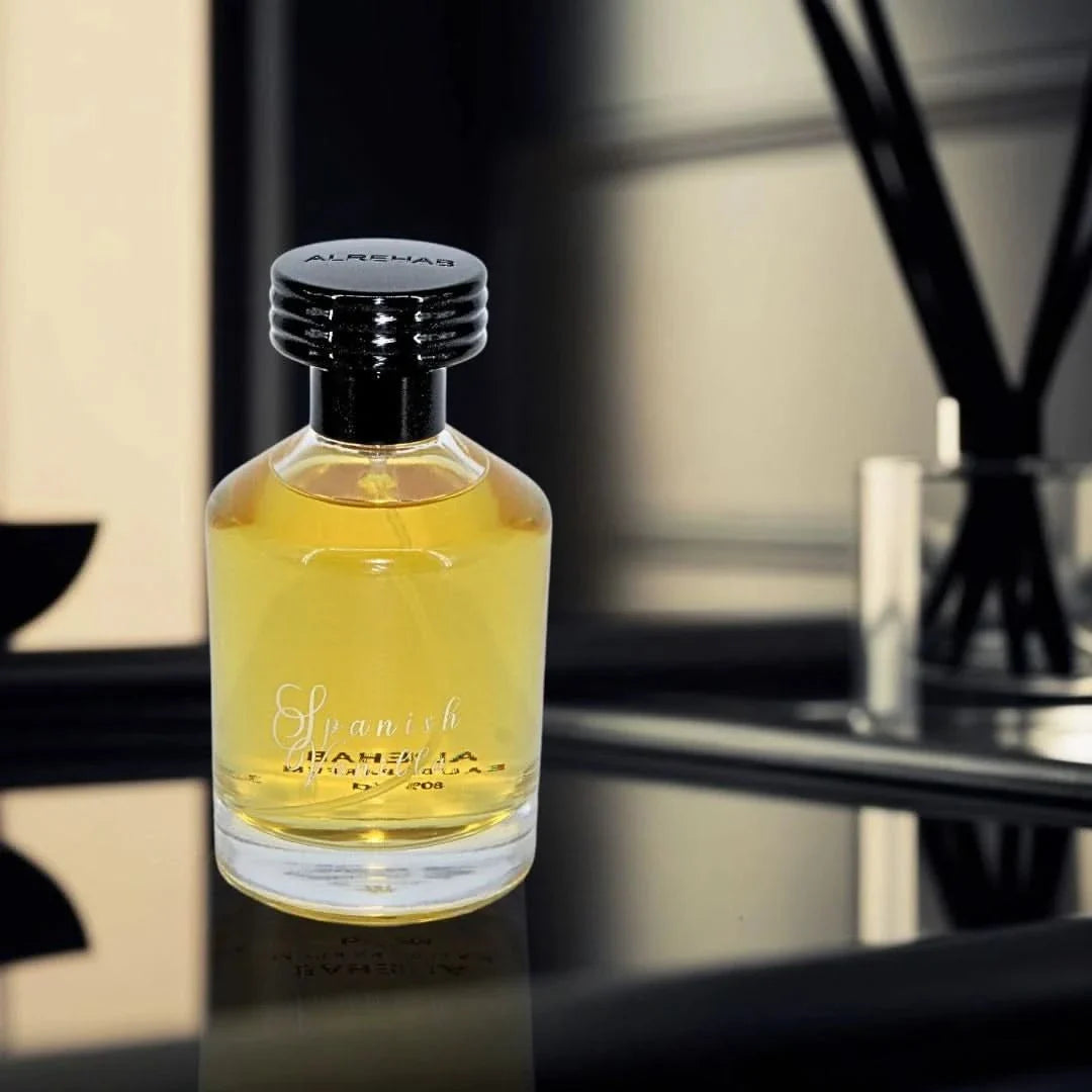 Spanish Vanilla Eau de Parfum spray by Al Rehab, 100ml bottle with elegant packaging and vanilla fragrance.