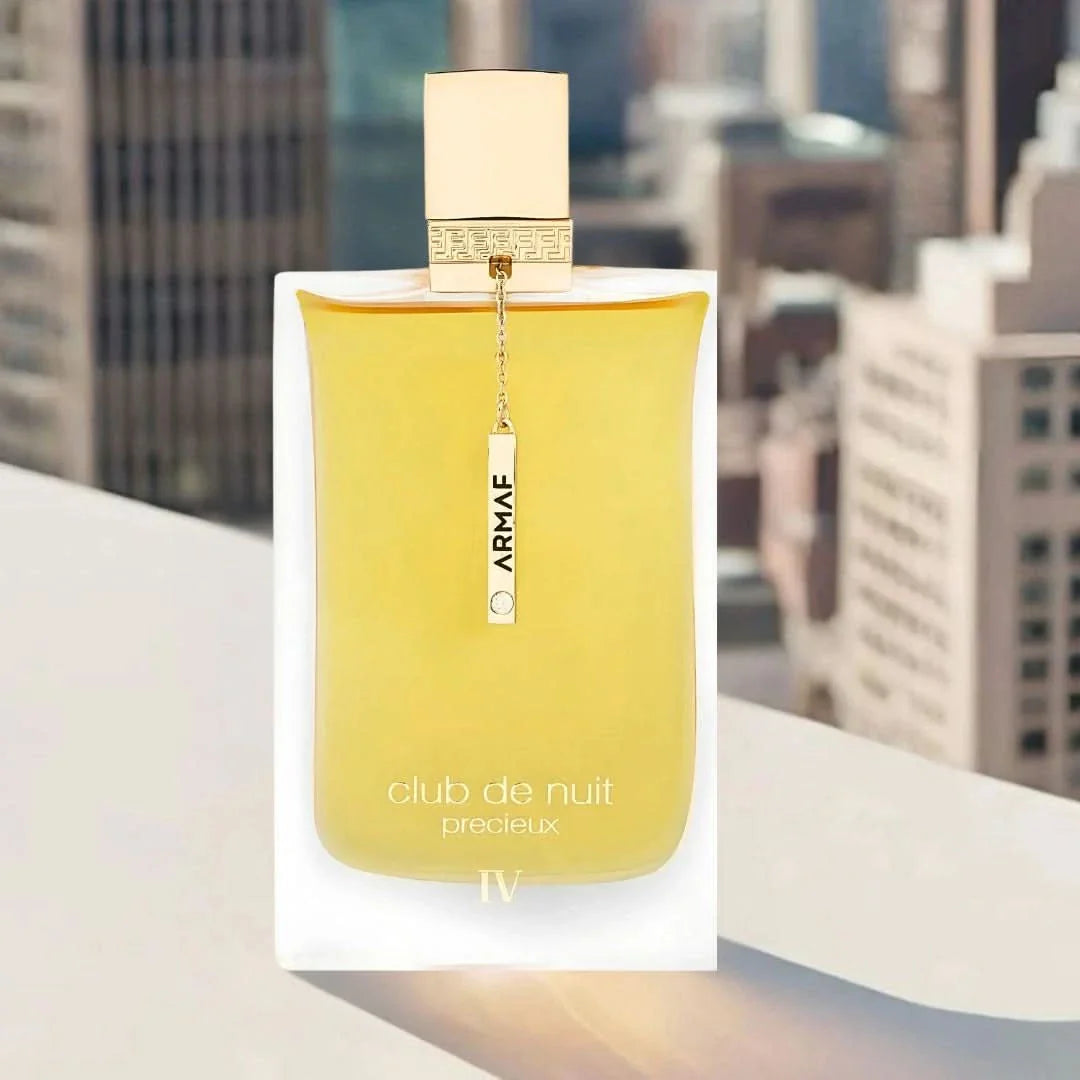 Armaf Club de Nuit Précieux IV Extrait de Parfum EDP 55ml bottle with elegant black cap and gold accents.