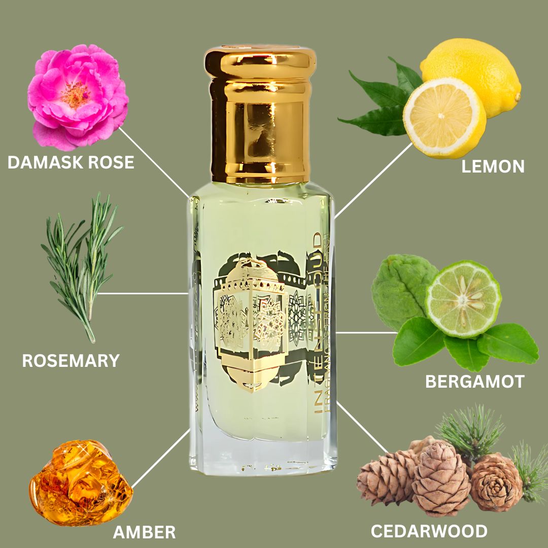 Amber Rose Perfume Oil 12ML (0.40 OZ) With Black Gift Box By Intense Oud | A Fresh Mix Of Rose, Bright Citrus Softened By Amber & Musk.