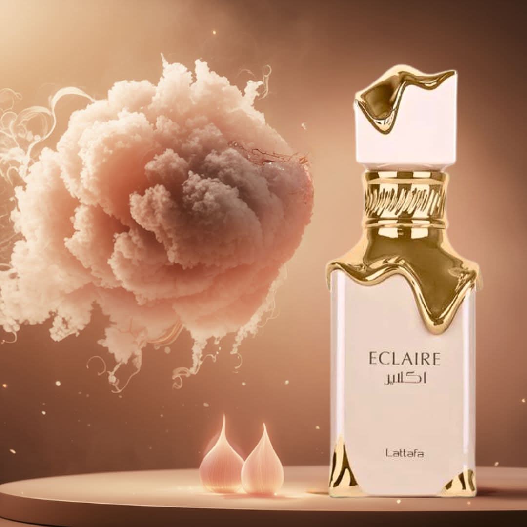 Eclaire Eau de Parfum spray by Lattafa, 100ml bottle with elegant packaging and floral, citrus fragrance notes.