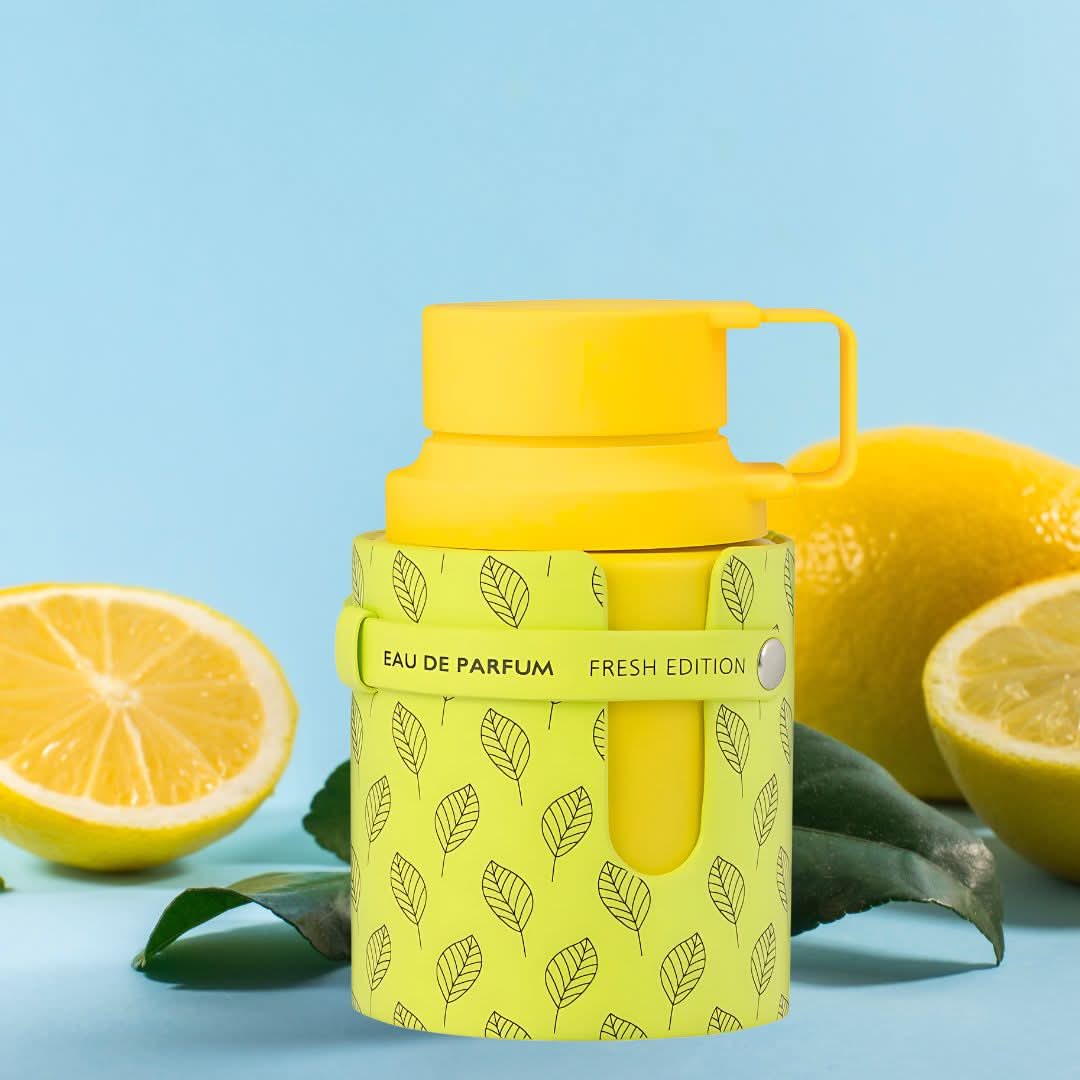 Odyssey Limoni Eau de Parfum Spray by Armaf, 100ml, featuring a sleek bottle with a citrus-inspired fragrance design.