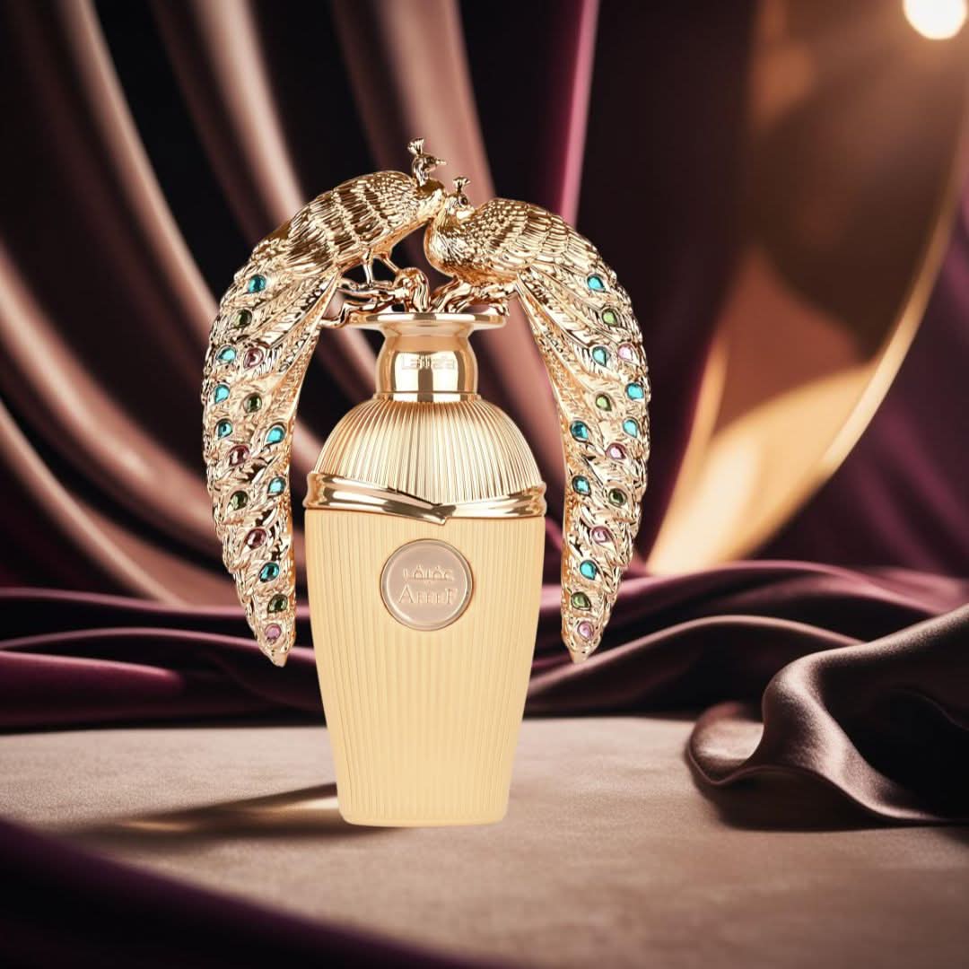 Afeef Eau de Parfum Spray by Lattafa, 100ml bottle with elegant packaging, showcasing the fragrance design and branding.
