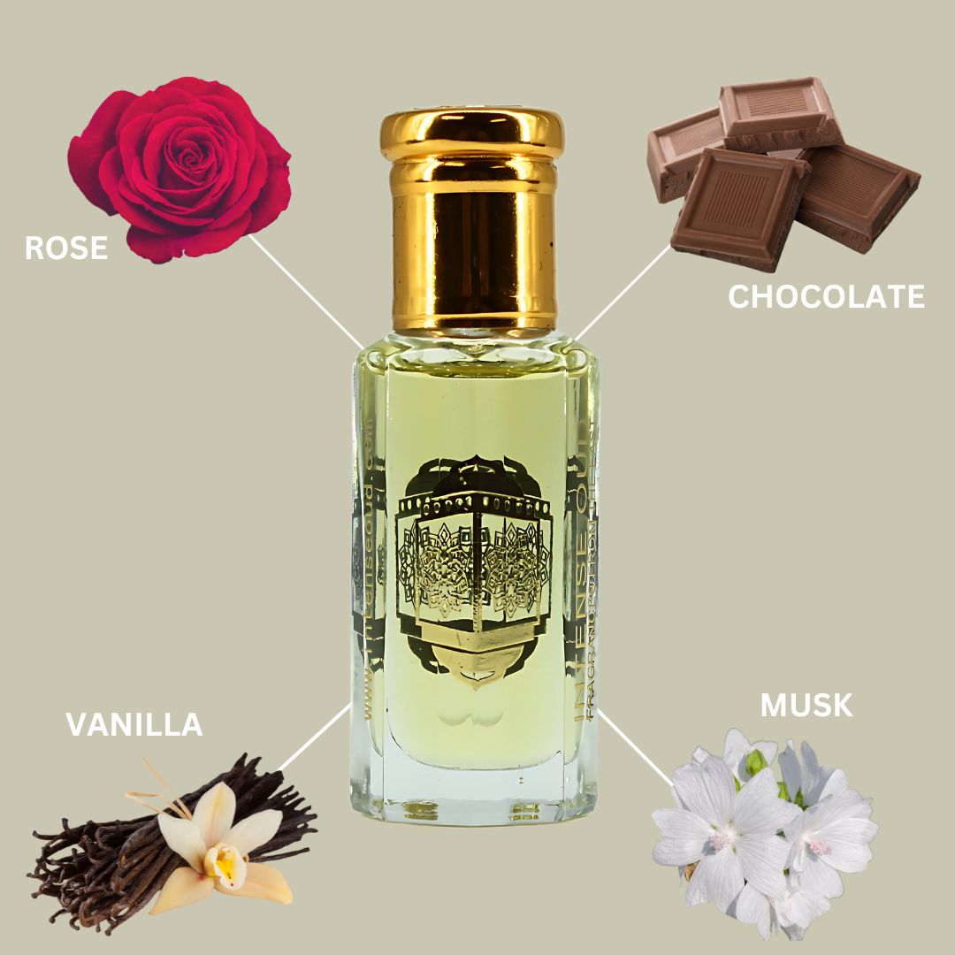 Vanilla Musk Perfume Oil 12ML (0.40 OZ) With Black Gift Box By Intense Oud | Chocolate & Rose With A Creamy Vanilla & Soft Musk Finish.