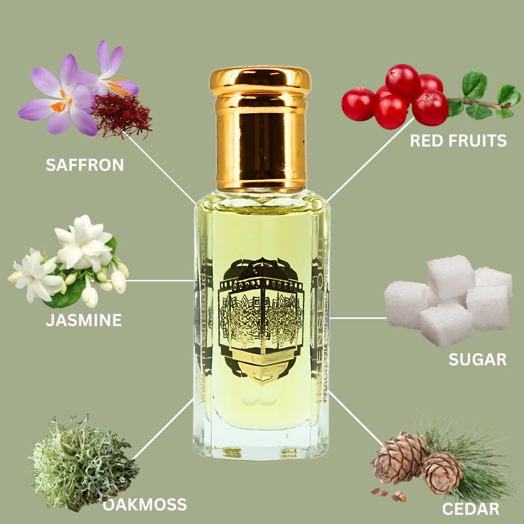 Rouje Perfume Oil 12ML (0.40 OZ) With Black Gift Box By Intense Oud | Sweet Red Fruits & Saffron With A Woody Base.