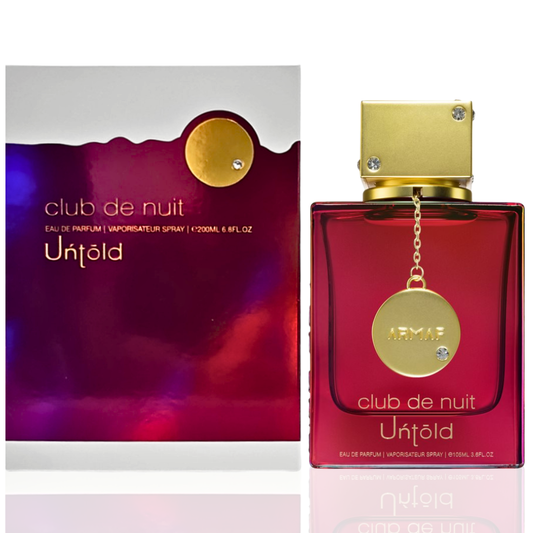 Armaf Club De Nuit Untold Eau de Parfum spray 105ml bottle, showcasing elegant packaging and fragrance details.