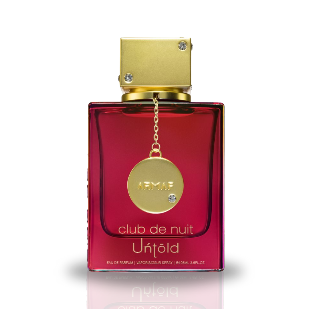 Armaf Club De Nuit Untold Eau de Parfum spray 105ml bottle with elegant packaging and dark-colored cap.