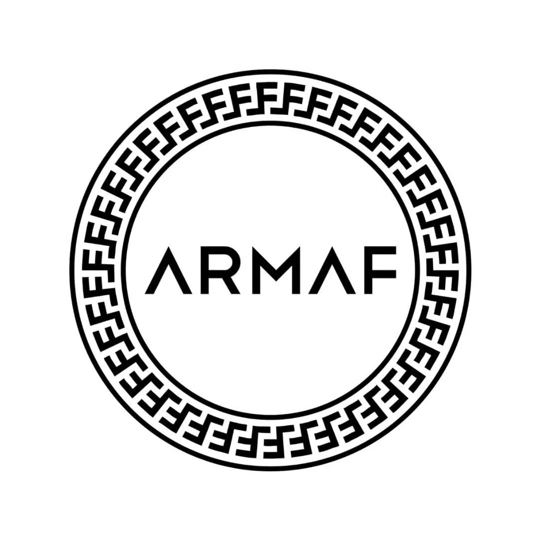 Armaf logo on a sleek black background, representing the brand behind Infinity Silver Eau de Parfum Spray.
