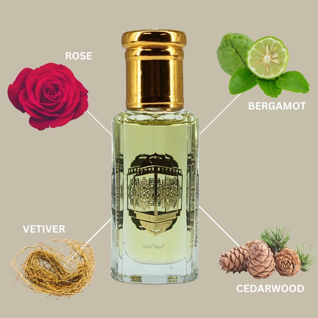 Attar Al Wardat Perfume Oil 12ML (0.40 OZ) With Black Gift Box By Intense Oud | Fresh Rose & Bright Bergamot With A Woody Finish.