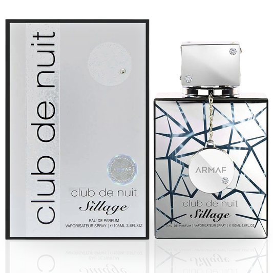 Armaf Club De Nuit Sillage Eau de Parfum spray 105ml, showcasing the sleek bottle and elegant design.