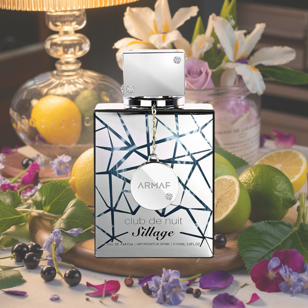 Armaf Club De Nuit Sillage Eau de Parfum spray, 105ml, featuring a sleek bottle with a deep blue cap and elegant design.